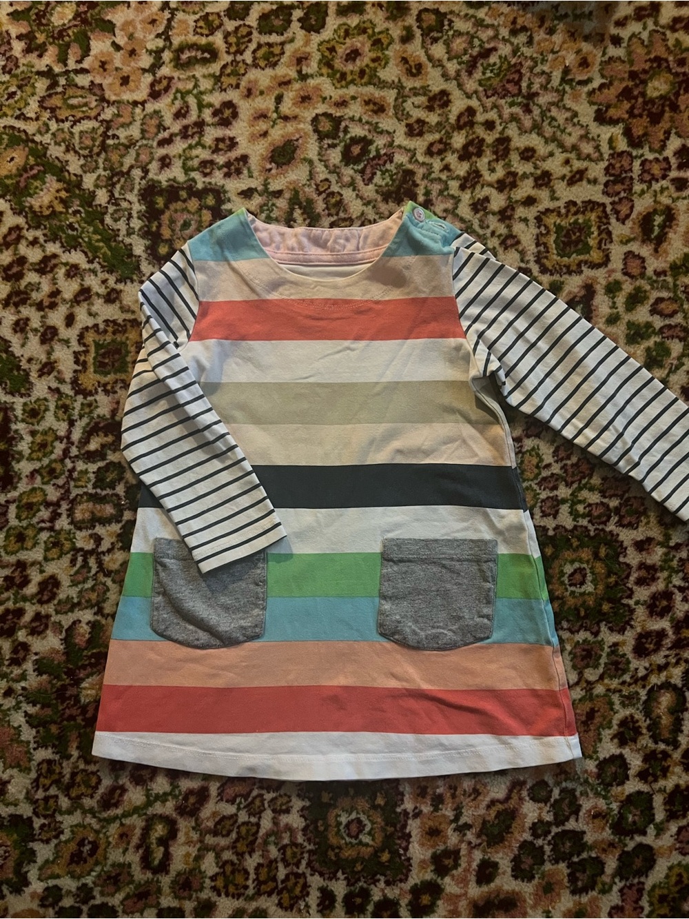 Fiream Long Sleeve Striped Tunic Dress - Multicolor